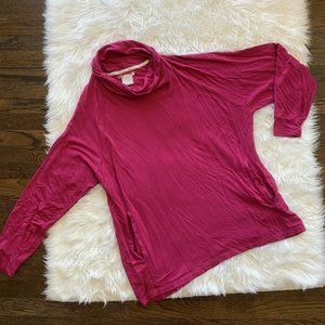 Ink + Ivy long sleeve turtle neck shirt hot pink Stretchy Spandex size medium